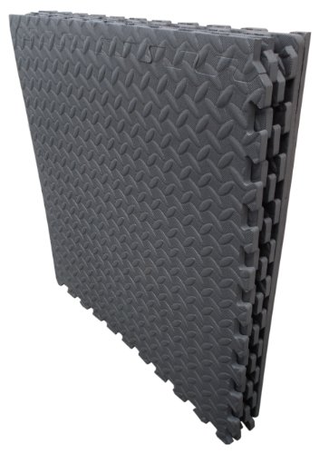 96 Sq Ft Interlocking Black Eva Soft Foam Exercise Floor Mats